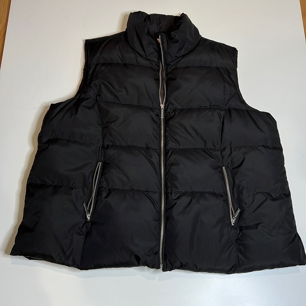 Michael Kors Sz 1X Black Puffer Zip Vest Jacket
